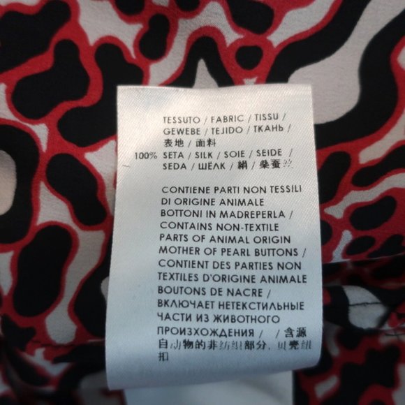 STELLA MCCARTNEY SLEEVELESS MINI DRESS RED/WHITE LEOPARD PRINT SILK SIZE 36 - Picture 8 of 9